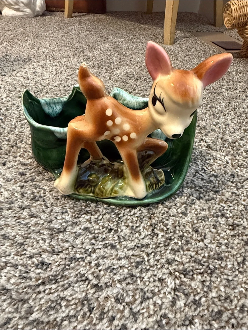 Royal Copley VINTAGE  BAMBI PLANTER FIGURAL  C. 1950-60'S  DISNEY  DEER FAWN